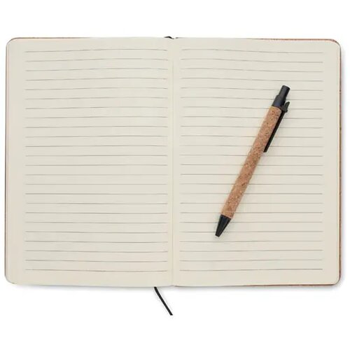 Kurk portfolio met sluitband (A5) Beige