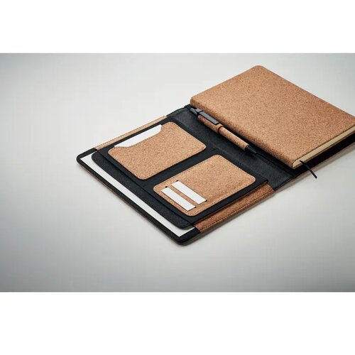 Kurk portfolio met sluitband (A5) Beige