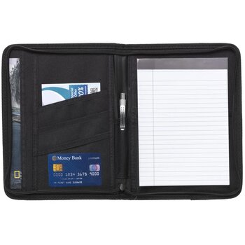 Lederen Schrijfmap Met Ritssluiting (A5) Zwart