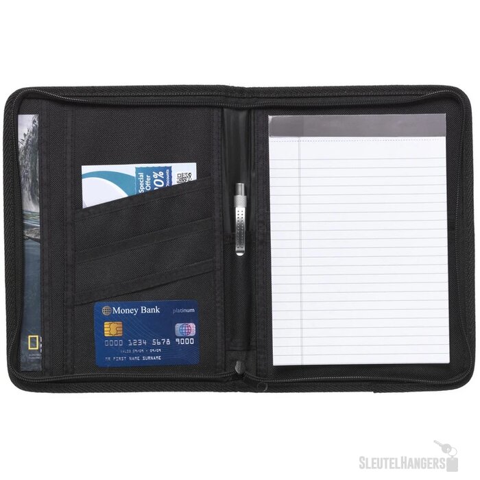 Lederen Schrijfmap Met Ritssluiting (A5) Zwart