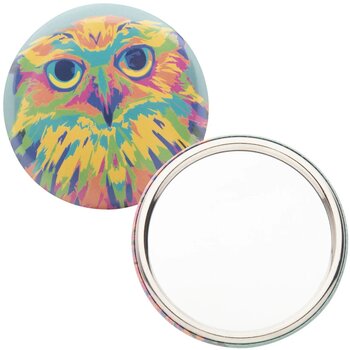 Button Met Spiegel Zilver