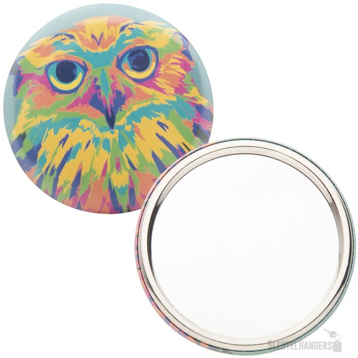 Button Met Spiegel Zilver