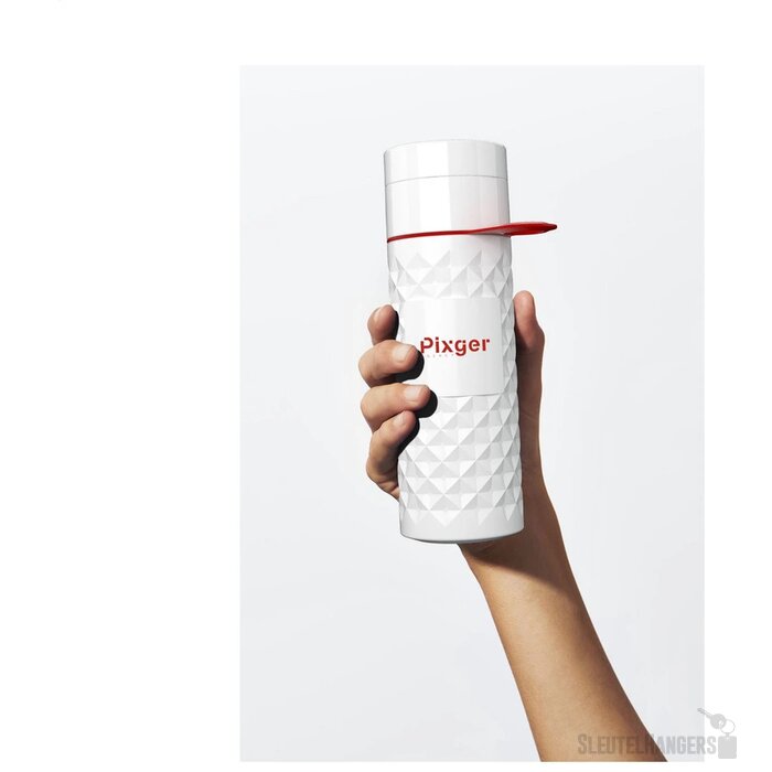 Join The Pipe Waterfles Met Diamantpatroon (500 Ml) Wit/Rood