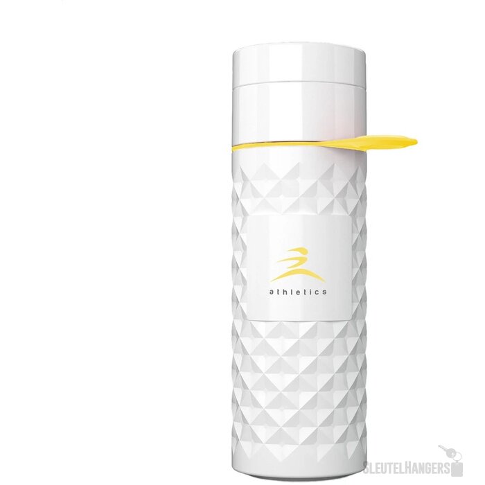 Join The Pipe Waterfles Met Diamantpatroon (500 Ml) Wit/Geel