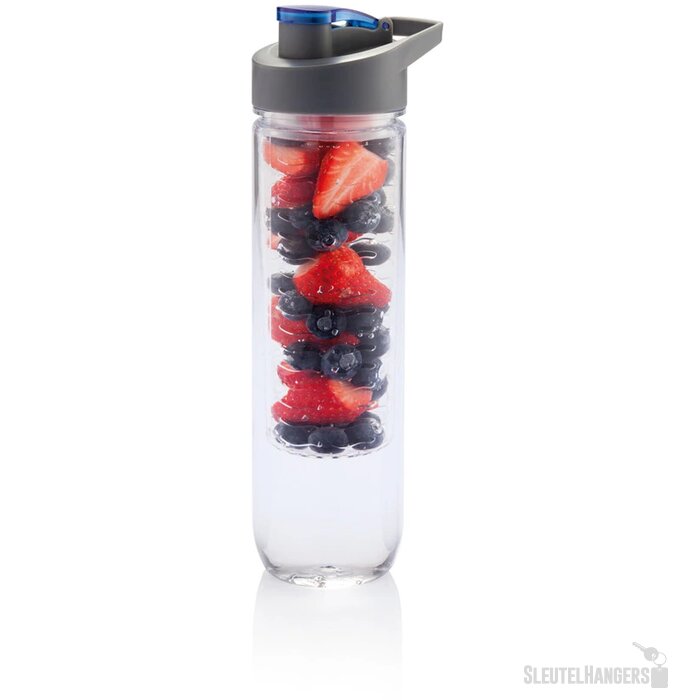 Waterfles met infuser blauw