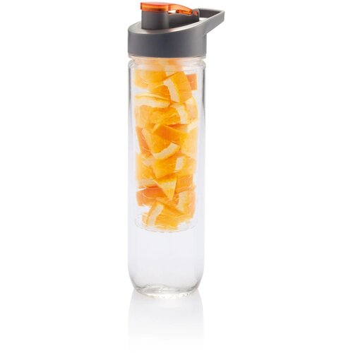 Waterfles met infuser oranje