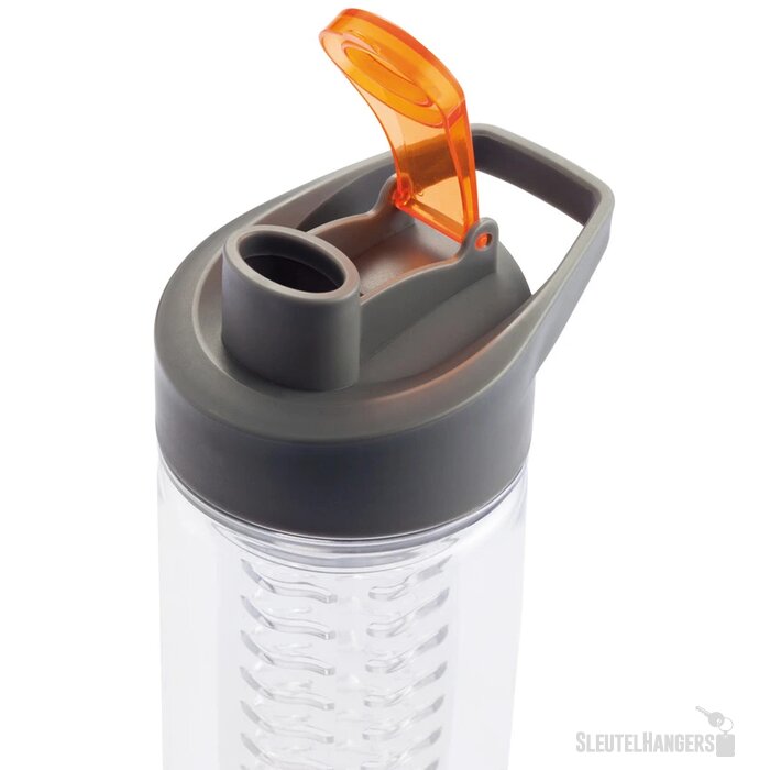 Waterfles met infuser oranje