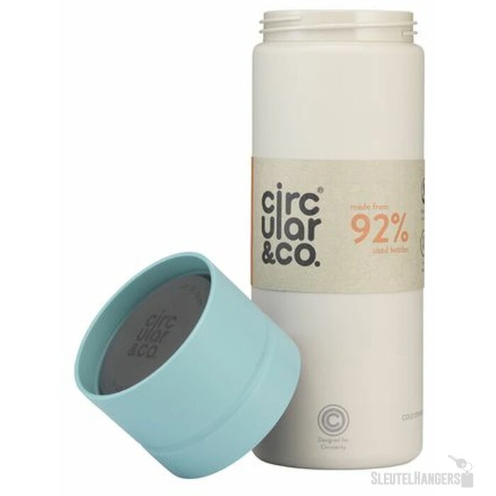 Circular&Co Reusable Bottle Waterfles Crème/Blauw