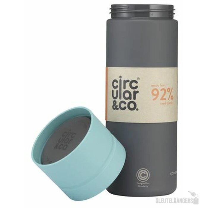 Circular&Co Reusable Bottle Waterfles Grijs/Blauw
