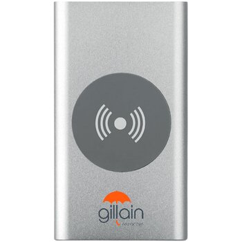 Draadloze aluminium powerbank (4.000 mAh) Zilver