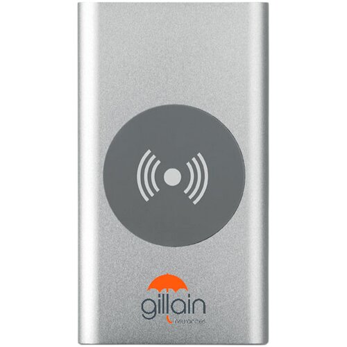 Draadloze aluminium powerbank (4.000 mAh) Zilver