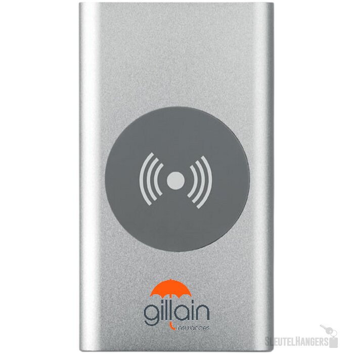 Draadloze aluminium powerbank (4.000 mAh) Zilver