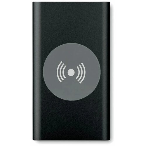 Draadloze aluminium powerbank (4.000 mAh) Zwart