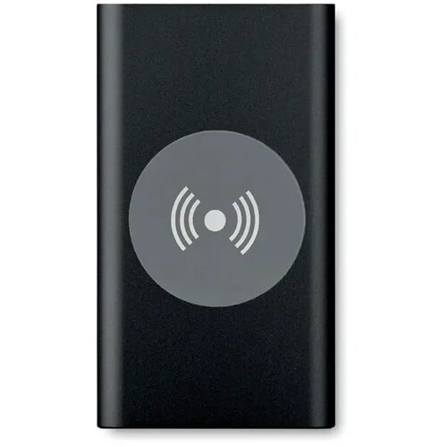 Draadloze aluminium powerbank (4.000 mAh) Zwart