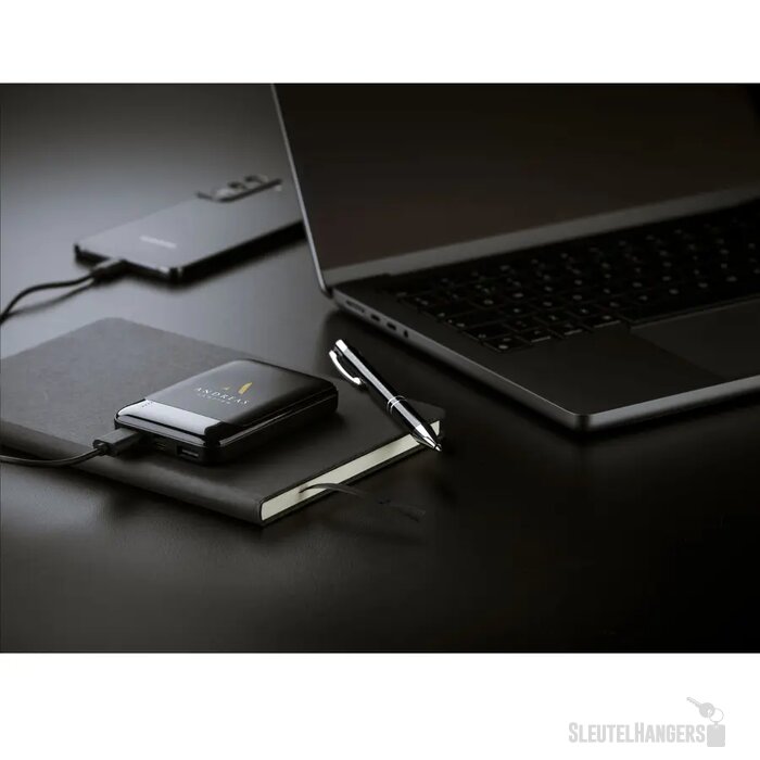 Compact Recycled Powerbank (5.000 mAh) Zwart