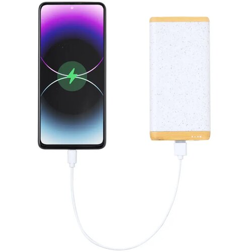 Ecologische powerbank (5.000 mAh) Wit