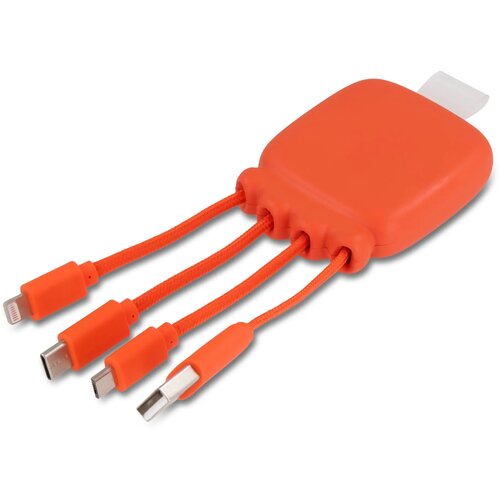 3192 | Xoopar Octopus Gamma 2 Bio Charging cable with 3.000mAh Powerbank oranje