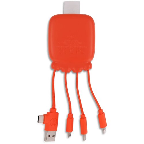 3192 | Xoopar Octopus Gamma 2 Bio Charging cable with 3.000mAh Powerbank oranje