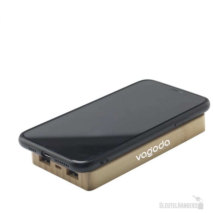 Bamboe solar powerbank (8.000 mAh) Bruin