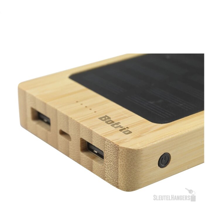 Bamboe solar powerbank (8.000 mAh) Bruin