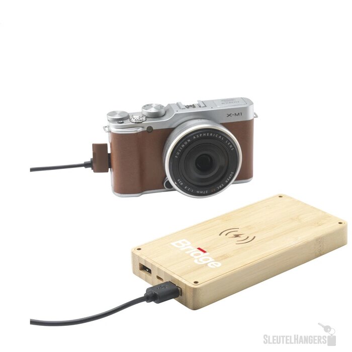 Bamboe solar powerbank (8.000 mAh) Bruin