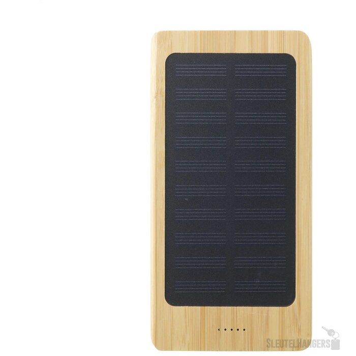 Bamboe solar powerbank (8.000 mAh) Bruin