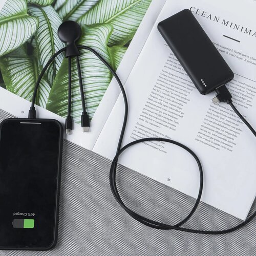 3199 | Xoopar Mr. Bio Powerbank and cable pack 7.000mAh zwart