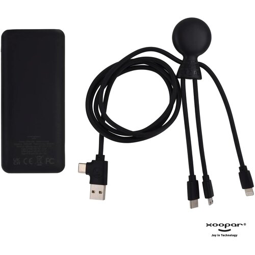 3199 | Xoopar Mr. Bio Powerbank and cable pack 7.000mAh zwart