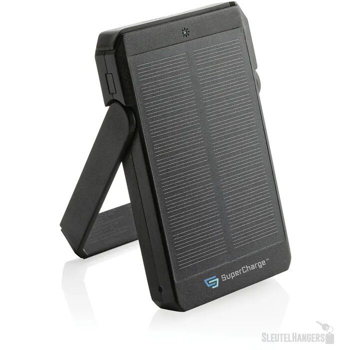 Solar powerbank met standaard (5.000 mAh) Zwart