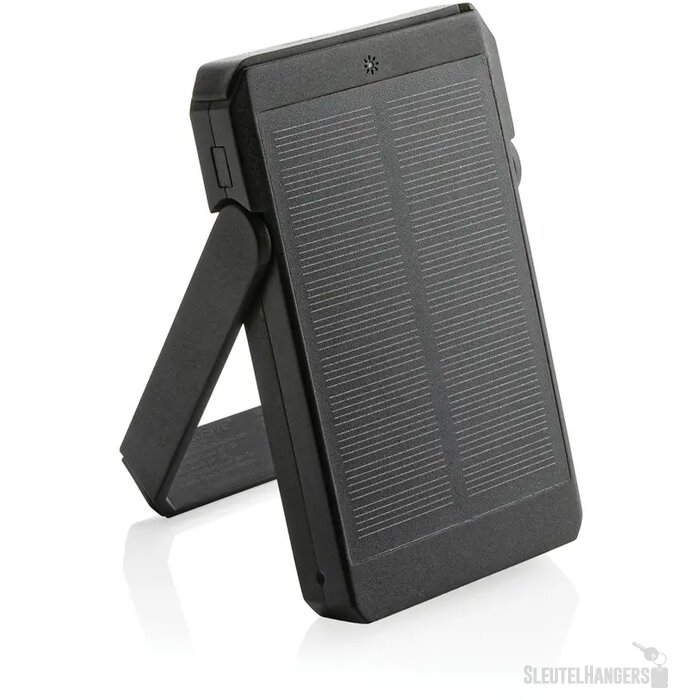 Solar powerbank met standaard (5.000 mAh) Zwart