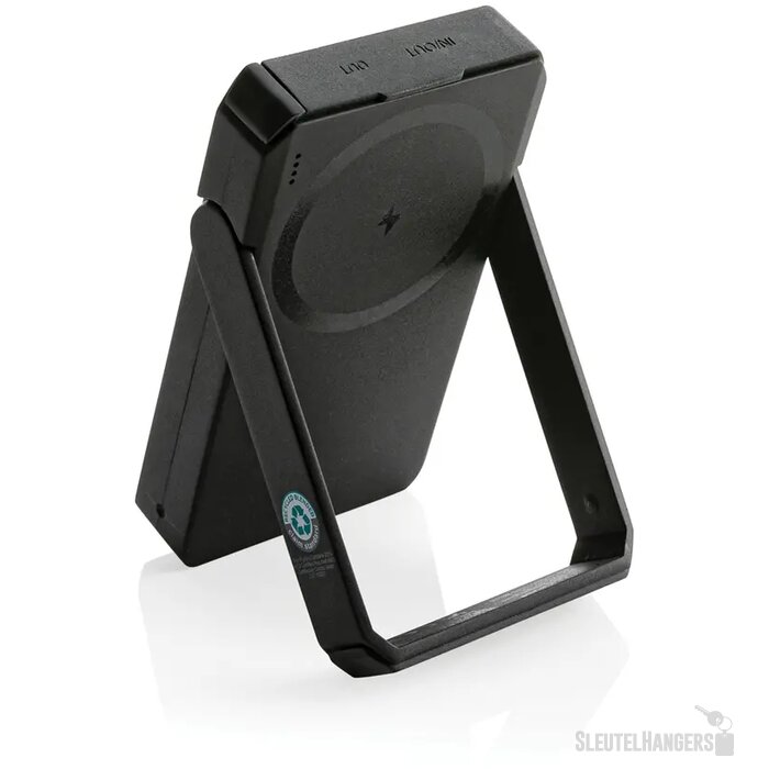 Solar powerbank met standaard (5.000 mAh) Zwart