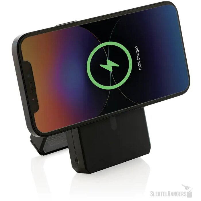 Solar powerbank met standaard (5.000 mAh) Zwart