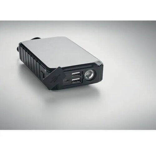 Powerbank met solar en dynamo (8.000 mAh) Zwart