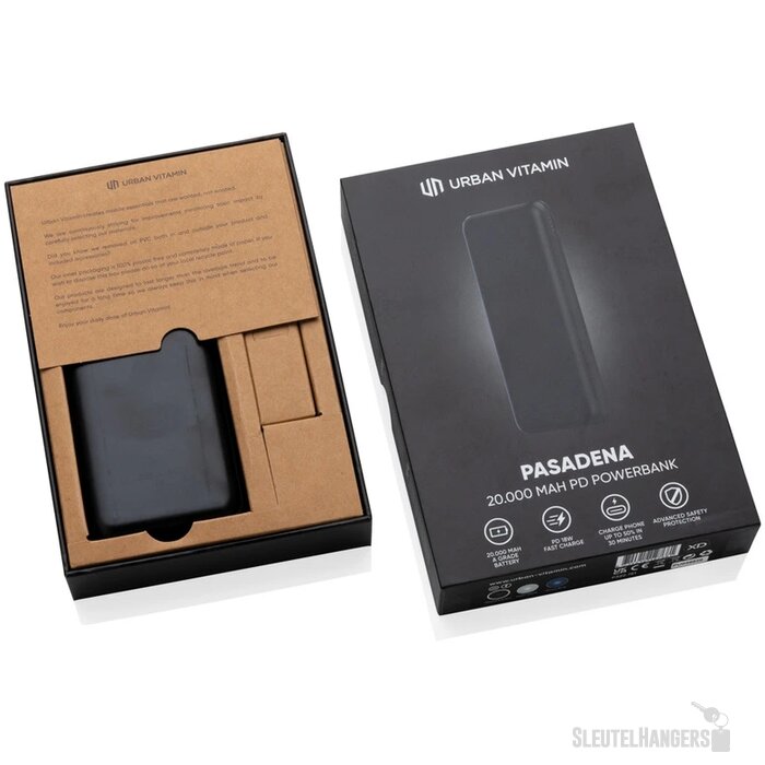Urban Vitamin snelladende powerbank (20.000 mAh) Zwart