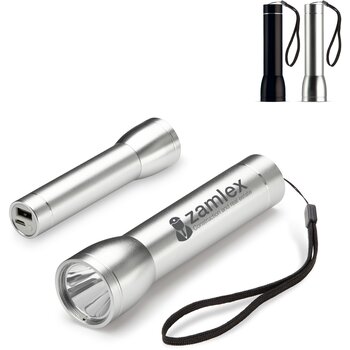Powerbank zaklamp 2200mAh zwart