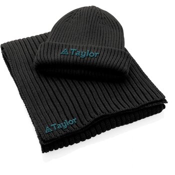 Impact AWARE™ Polylana® dubbel gebreide sjaal 180x25cm zwart