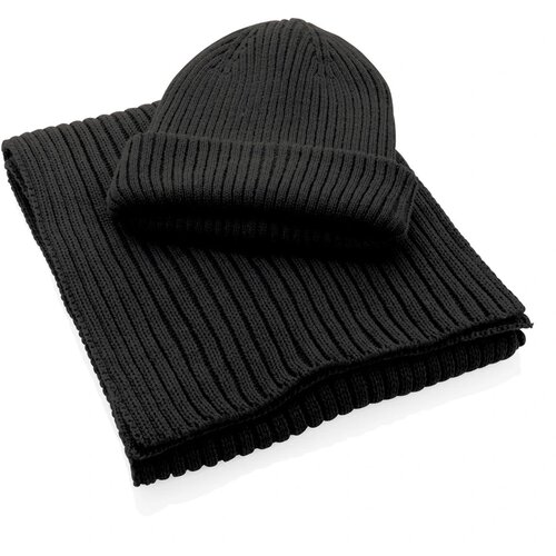 Impact AWARE™ Polylana® dubbel gebreide sjaal 180x25cm zwart