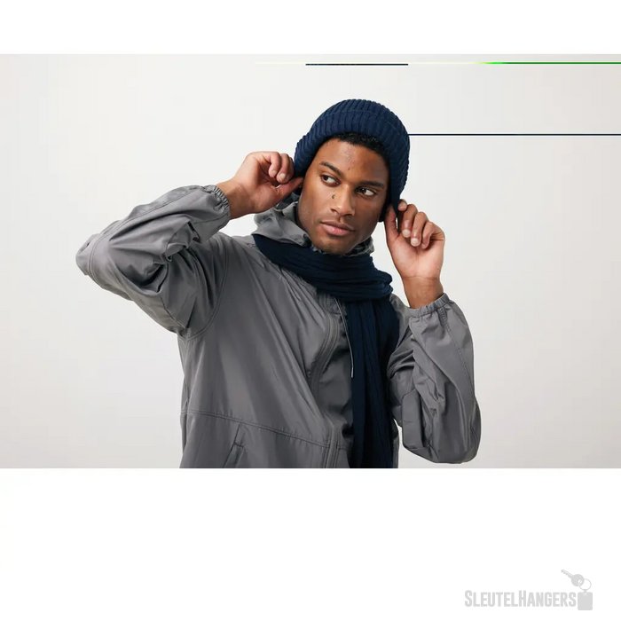 Impact AWARE™ Polylana® dubbel gebreide sjaal 180x25cm donkerblauw