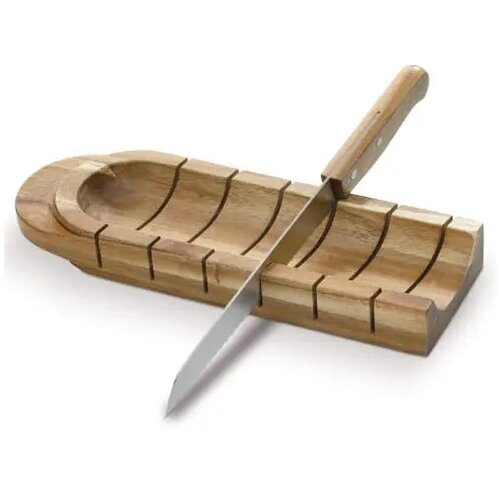 Stokbroodhouder met mes hout