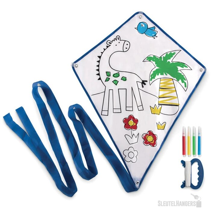 Vlieger met viltstiften Tarifa blauw