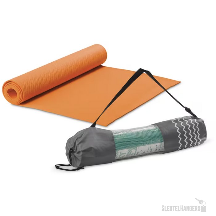 Fitness yogamat met draagtas rood