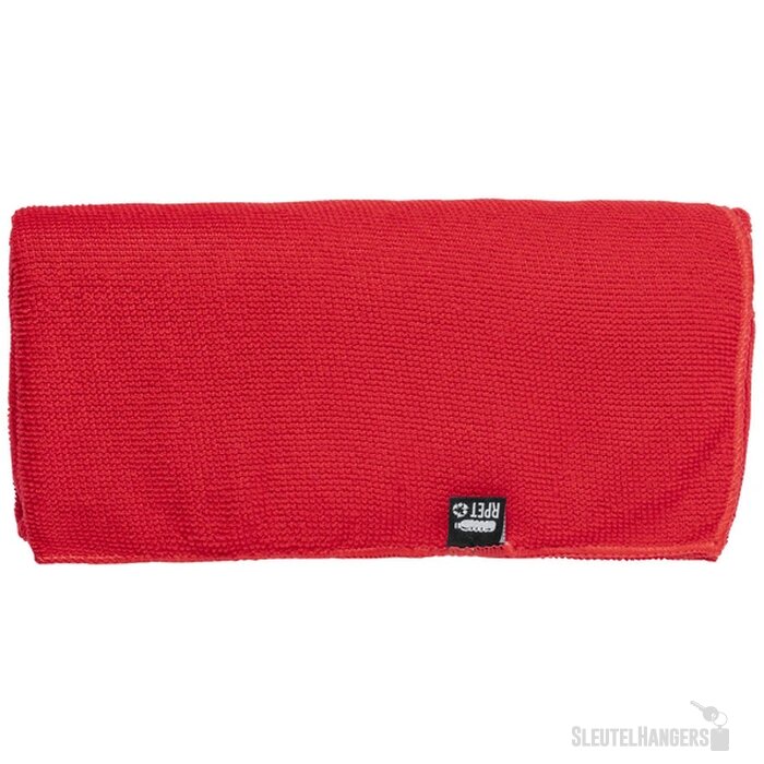 RPET sporthanddoek in draagtasje Rood