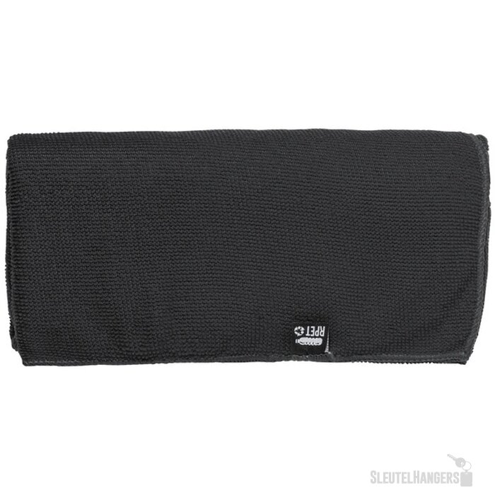 RPET sporthanddoek in draagtasje Zwart