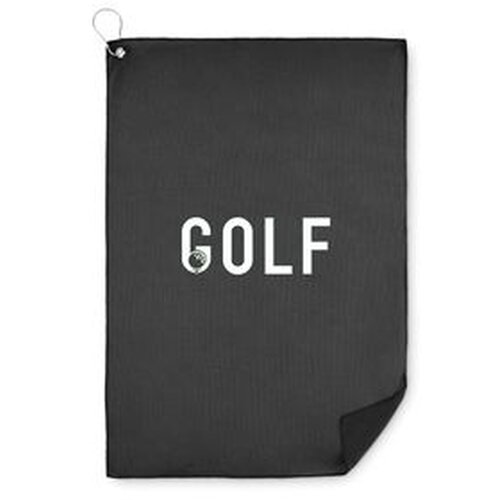 Rpet golfhanddoek met hanger Towgo zwart