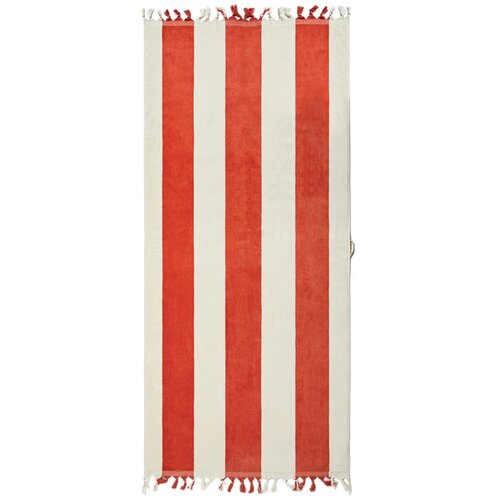 VINGA Valmer strand handdoek rood, wit