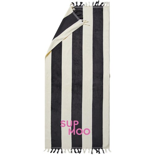 VINGA Valmer strand handdoek zwart, wit