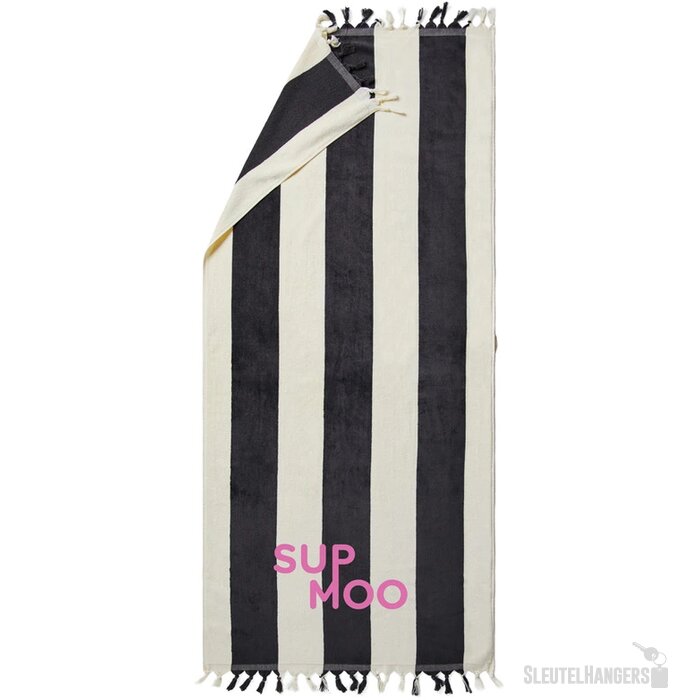VINGA Valmer strand handdoek zwart, wit