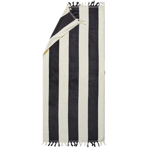 VINGA Valmer strand handdoek zwart, wit