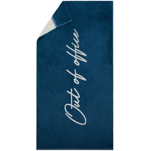 Vinga Lounge stoel handdoek donkerblauw, wit