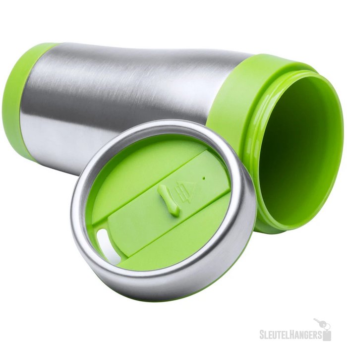 Goedkope thermosbeker (450 ml) Limoengroen